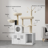 Arredo di Lusso 3-in-1 per Gatti: Tiragraffi, Toilette e Cuccia in un Unico Design Elegante