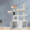 Arredo di Lusso 3-in-1 per Gatti: Tiragraffi, Toilette e Cuccia in un Unico Design Elegante