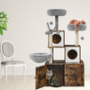 Arredo di Lusso 3-in-1 per Gatti: Tiragraffi, Toilette e Cuccia in un Unico Design Elegante