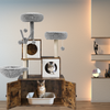 Arredo di Lusso 3-in-1 per Gatti: Tiragraffi, Toilette e Cuccia in un Unico Design Elegante