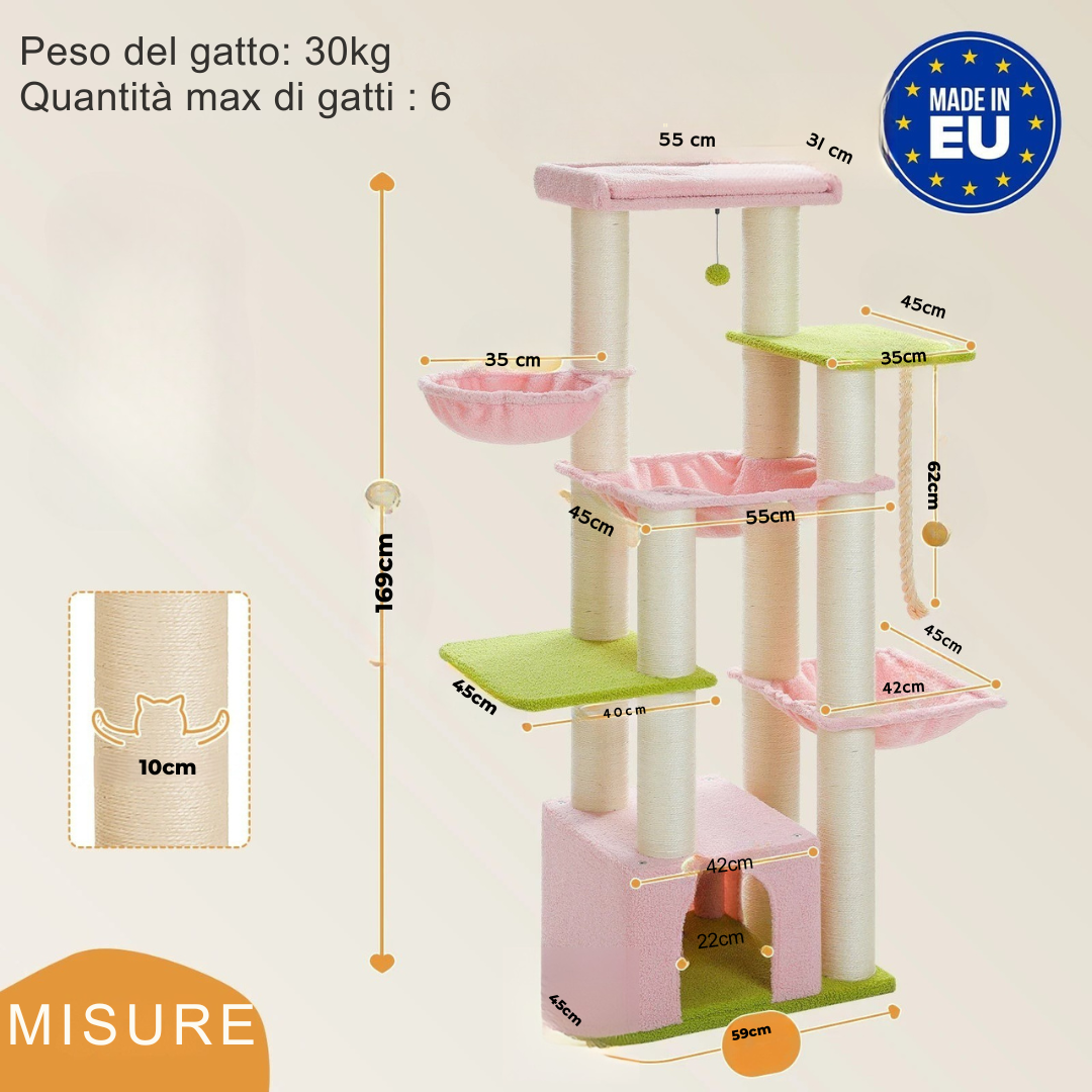MajesticPaws™ Grand Tower – Tiragraffi di Lusso per Gatti di Taglia Grande