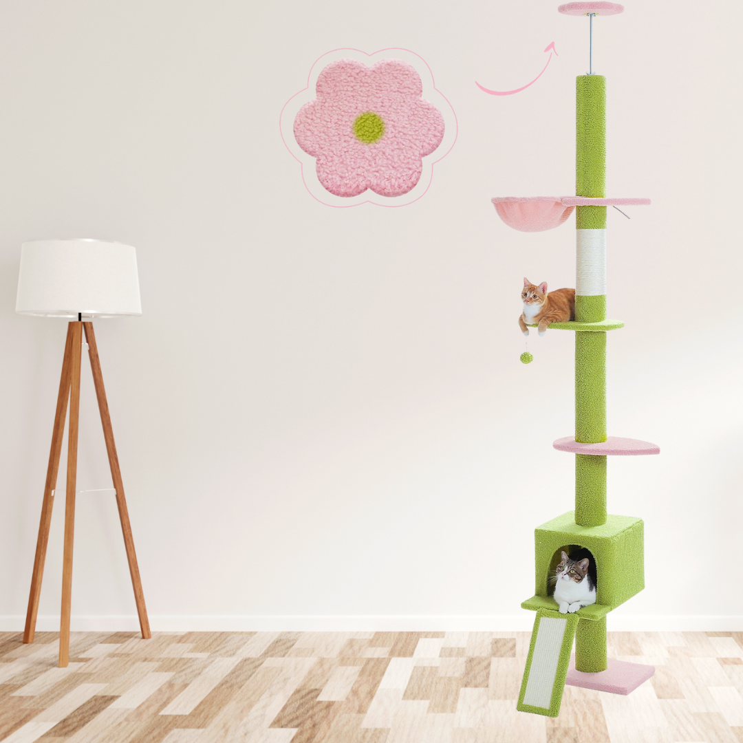SkyLuxe Climb – Torre Tiragraffi da Soffitto per Gatti Elegante e Regolabile