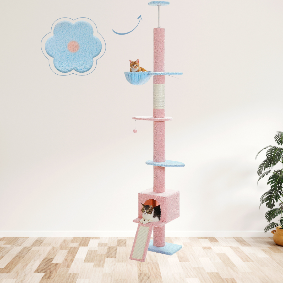 SkyLuxe Climb – Torre Tiragraffi da Soffitto per Gatti Elegante e Regolabile