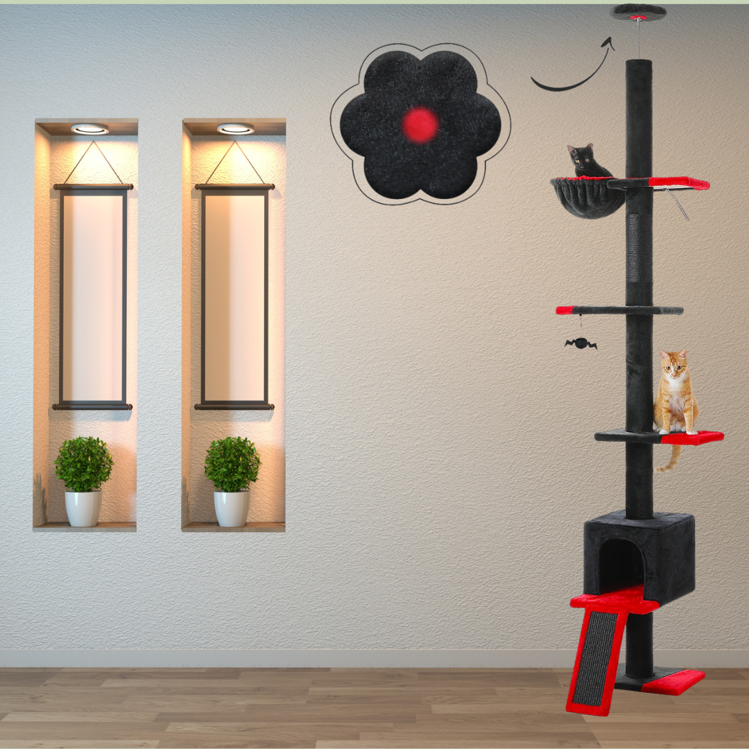 SkyLuxe Climb – Torre Tiragraffi da Soffitto per Gatti Elegante e Regolabile