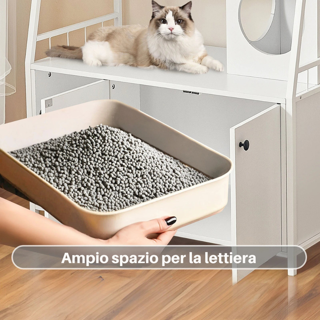 Mobile Lettiera Multifunzione di Design – Eleganza e Funzionalità per Gatti Moderni