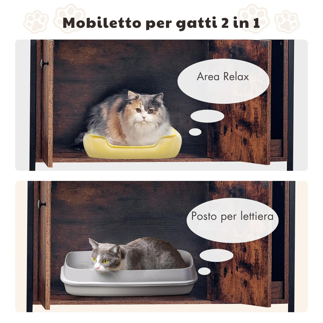 Mobile Lettiera Multifunzione di Design – Eleganza e Funzionalità per Gatti Moderni