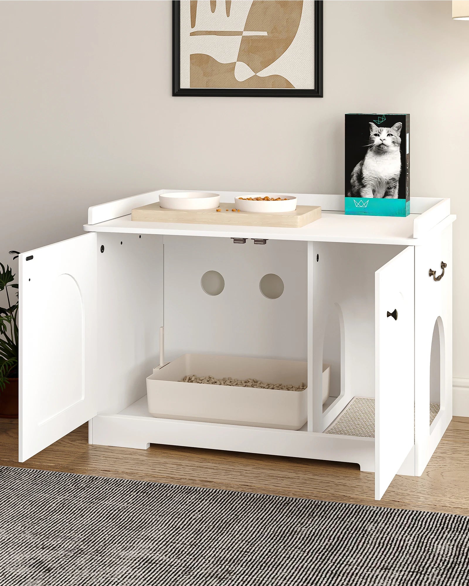LuxeHide™ Cat Cabinet – Mobile Lettiera Elegante e Multifunzionale per Gatti