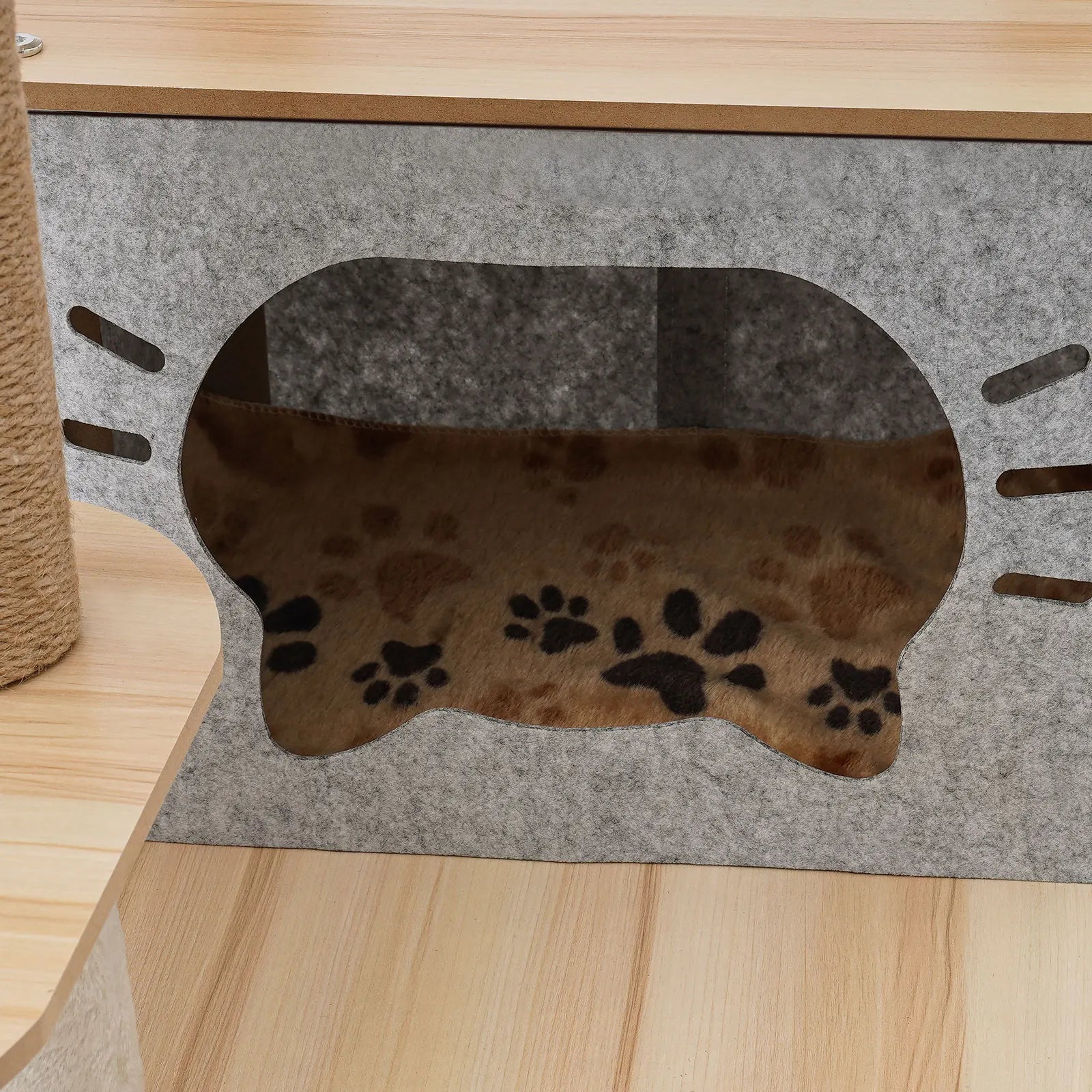 VertiNest™ 5-Tier Luxury Cat Tower – Design in Legno Naturale con Tiragraffi e Cuccia