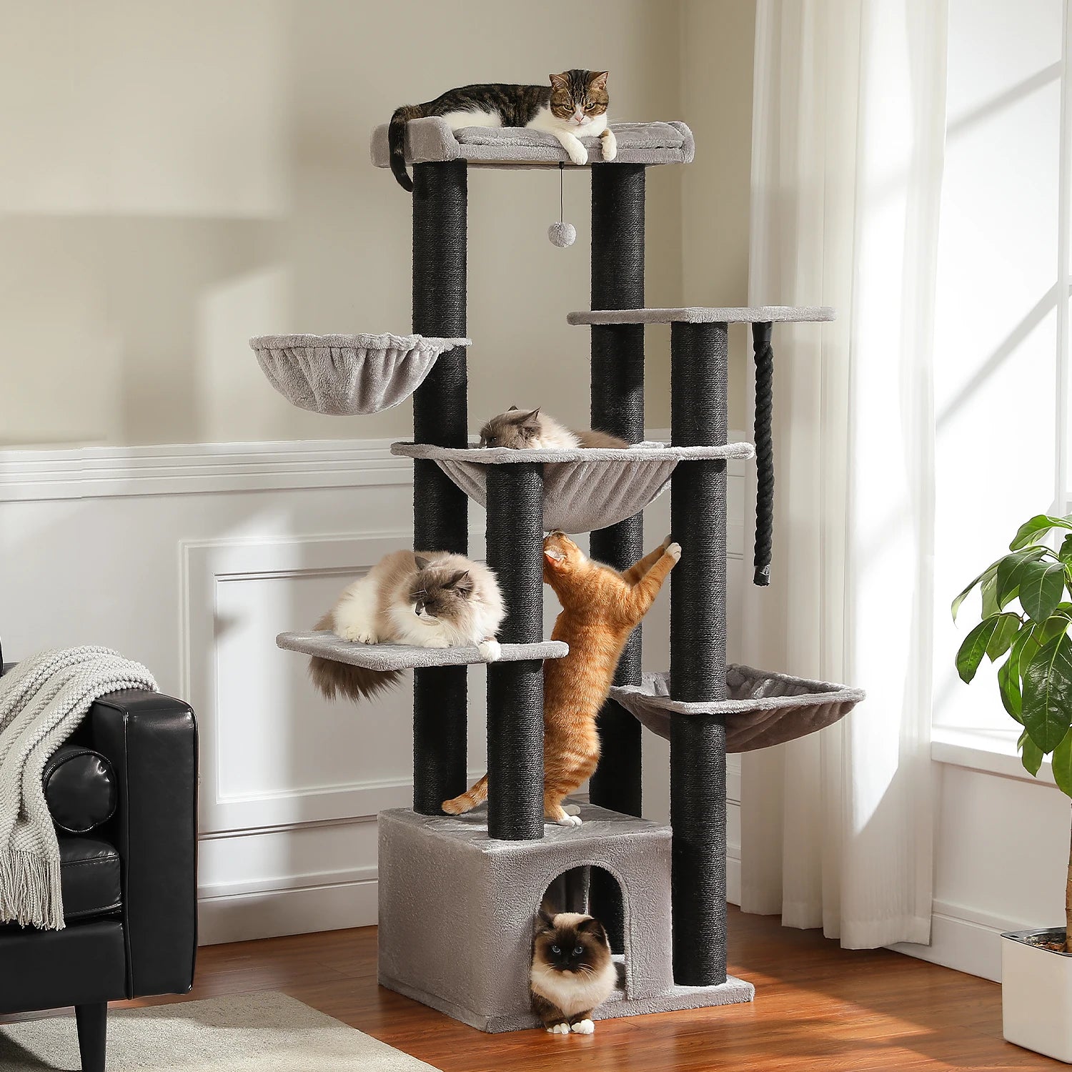 MajesticPaws™ Grand Tower – Tiragraffi di Lusso per Gatti di Taglia Grande