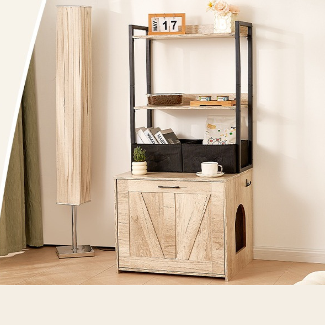 PurrLuxe Haven – The Ultimate Stylish Cat Litter Box Enclosure 🐾