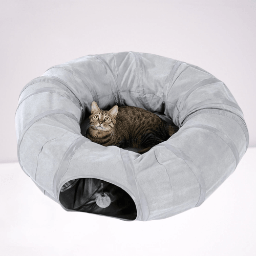 MIAO CAT CUCCIA TUNNEL CUCCIA O GIOCO? La Cuccia Tunnel per Gatti di Miao Cat Store è un gioco dal design circolare che dona privacy al tuo gatto. Non è solo un gioco, ma è anche un mondo segreto dove può nascondersi e progettare i suoi agguati. Ha inoltre la funzione di un comodo letto dove il vostro gatto può fare un pisolino