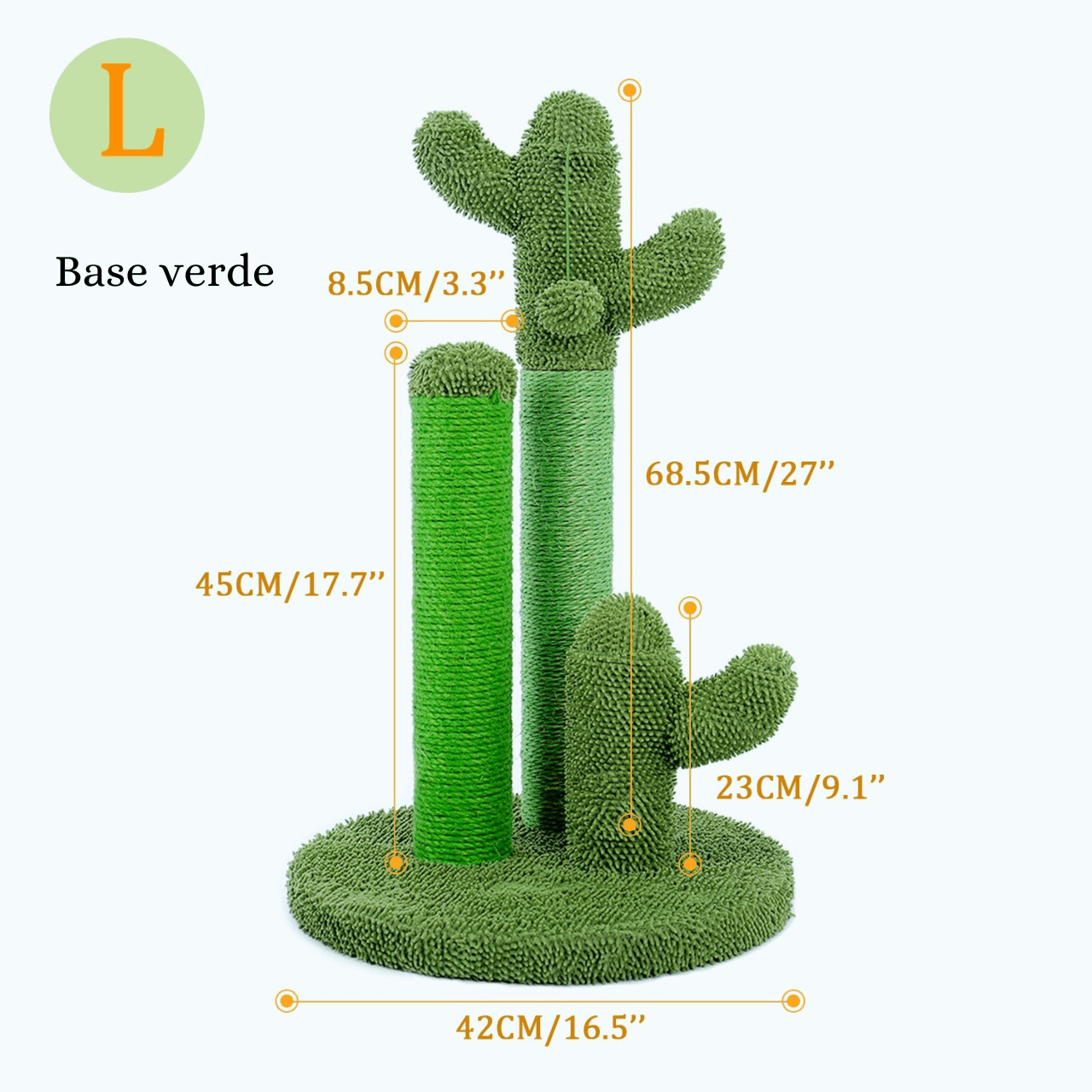  Grazie al design del Tiragraffi cactus di  Miao Cat Store  vivace, la sua forma e il colore  incuteranno indubbiamente curiosità nel tuo amato peloso che avrà senza ombra di dubbio un perfetto compagno di giochi.