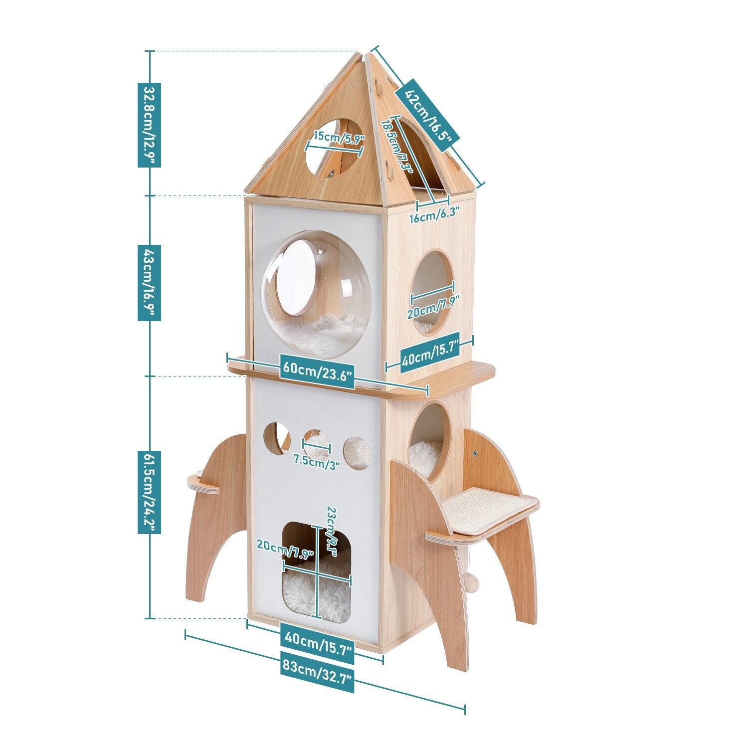 Il tiragraffi razzo miao cat store rispetto ad altre cucce possiede un aspetto diverso. La casetta razzo per gatti su 4 livelli dal design del tutto innovativo che offre ai tuoi animali tutto lo spazio di cui hanno bisogno per riposare e giocare .  Casa delle attività: il design a 4 strati con condomini spazioso è perfetto per chi possiede più di un gatto.