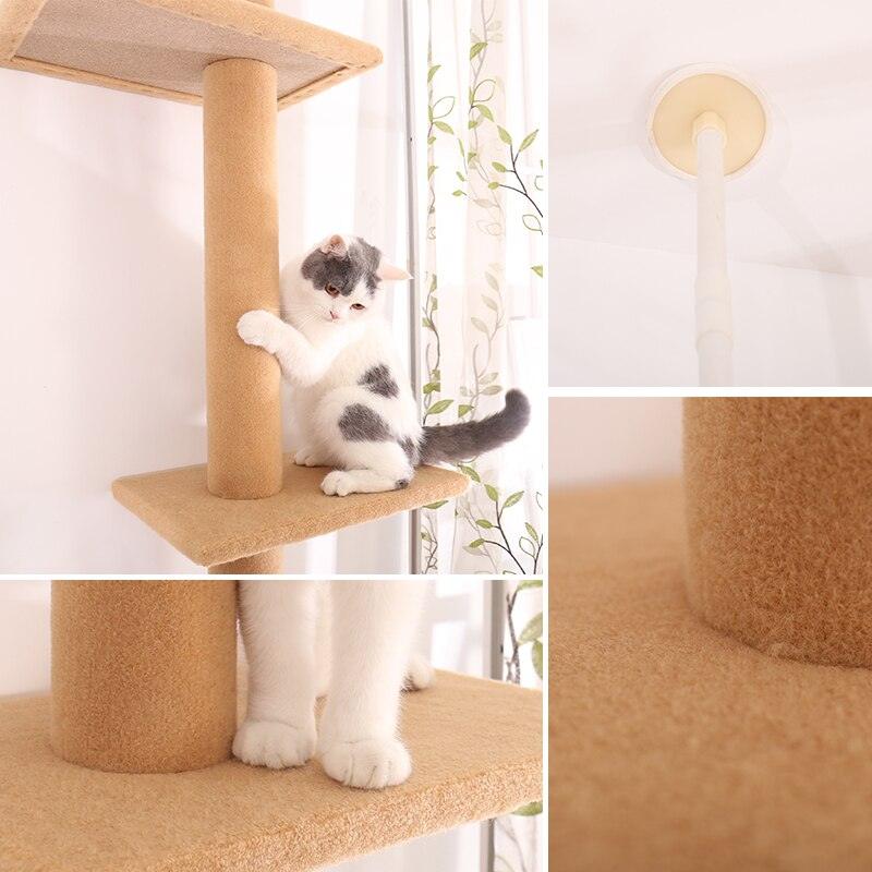 Il tiragraffi regolabile 228-274 di miao cat store ha la possibilità di personalizzare l'altezza in base al soffitto. Il nostro tiragraffi fornisce ore di gioco fisico e stimolazione mentale al tuo gatto. Il design che va dal pavimento al soffitto crea un'emozionante struttura di arrampicata verticale per il tuo amico peloso oltre a risparmiare prezioso spazio sul pavimento di casa. 